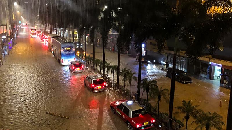Hong Kong: des pluies et inondations historiques quelques jours après le typhon Saola
