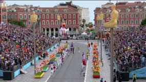 Carnaval de Nice: la traditionnelle bataille de fleurs a débuté 