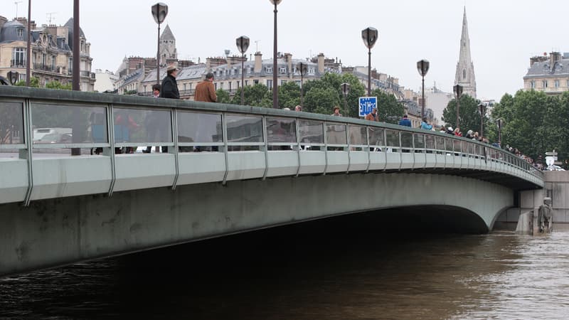 Le niveau de la Seine est sous surveillance à Paris, ici sous le Pont de l'Alma. 