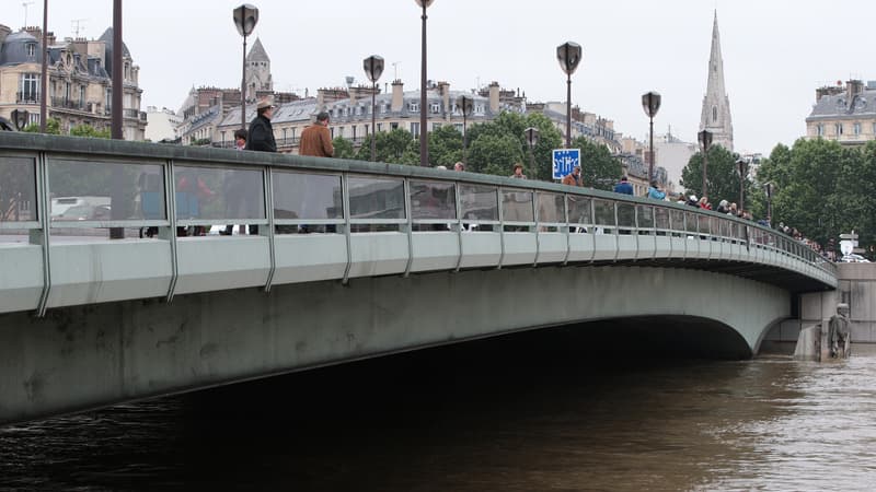 Le niveau de la Seine est sous surveillance à Paris, ici sous le Pont de l'Alma. 