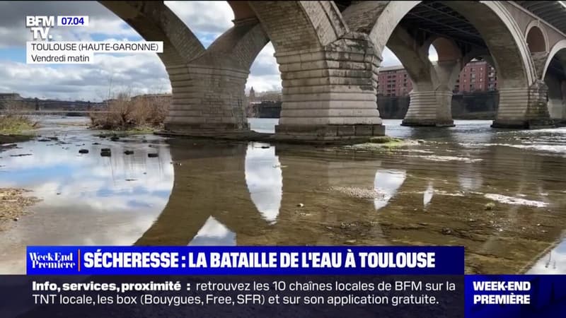 Sécheresse hivernale: le niveau de la Garonne à un niveau extrêmement bas à Toulouse