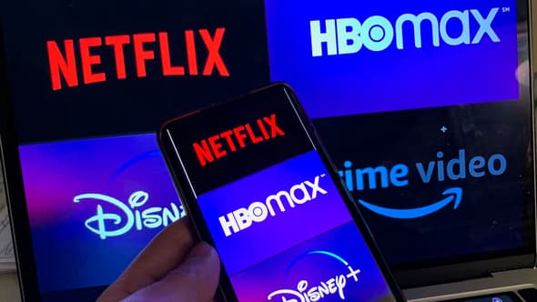 Les services de streaming Netflix, Disney+, HBO Max et Prime Video.