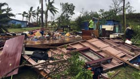 Les ruines d'une maison détruite par le cyclone tropical Winston aux îles Fidji
