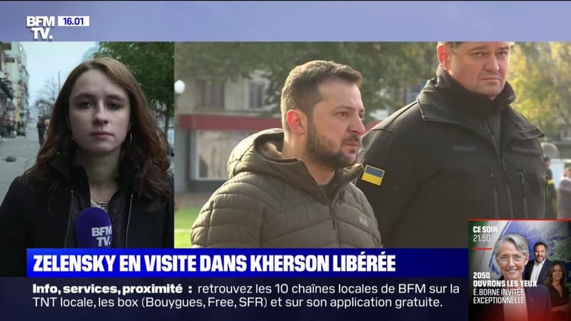 Volodymyr Zelensky a passé 45 minutes à Kherson ce lundi