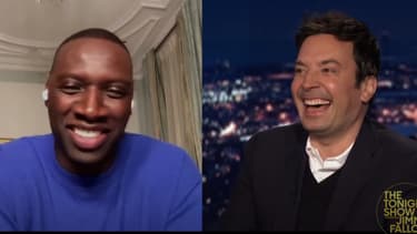 Omar Sy dans l'émission "The Tonight Show Starring Jimmy Fallon"