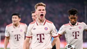 Joshua Kimmich avec le Bayern Munich contre Leverkusen en Ligue des champions, le 5 mars 2025