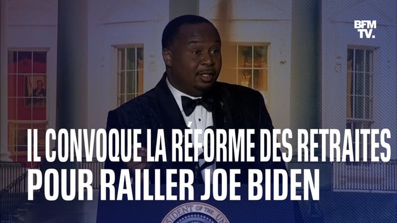 À la Maison Blanche, cet humoriste fait référence à la réforme des retraites en France pour railler l'âge de Joe Biden