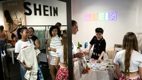 Des clientes dans une boutique éphémère de la marque asiatique Shein, le 26 juin 2025 à Diajon, en Côte-d'Or (photo d'illustration). 