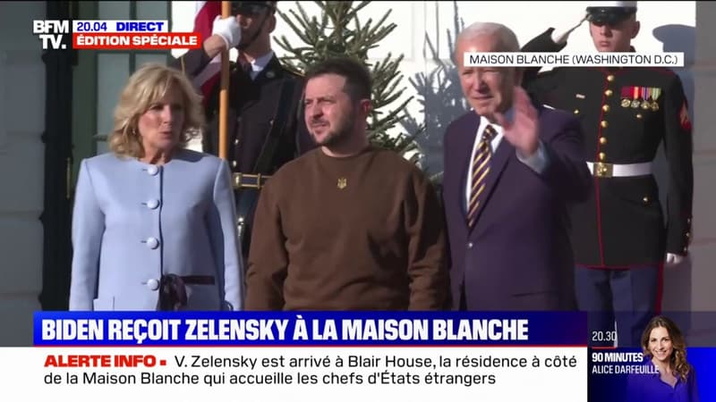 Volodymyr Zelensky est accueilli à la Maison Blanche par Joe et Jill Biden