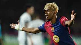Lamine Yamal lors de la demi-finale aller de la Ligue des champions entre le Barça et l'Inter (3-3), le 30 avril 2025
