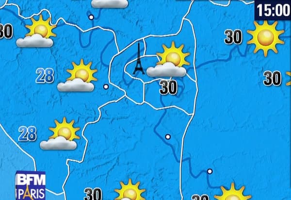 Les températures samedi après-midi