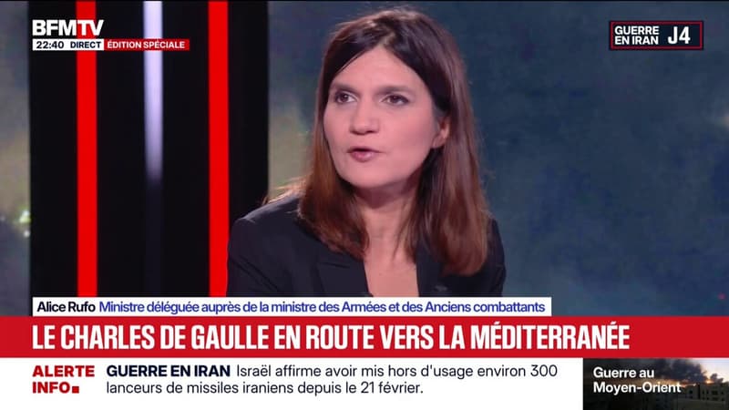 Le porte-avions Charles-de-Gaulle en mer Méditerranée: "On est sur une logique défensive", explique Alice Rufo, ministre déléguée auprès de la ministre des Armées