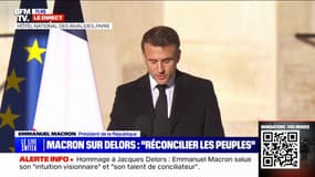 Emmanuel Macron: "Le 27 décembre dernier, son chemin ne s'est pas interrompu, Jacques Delors nous a juste passé le relais"
