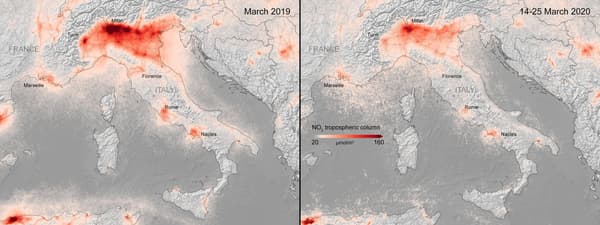 Les niveaux de dioxyde d'azote en Italie Les niveaux de dioxyde d'azote en Italie