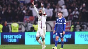Alexandre Lacazette, capitaine de l'OL, après la victoire face à l'OM, le 4 février 2024