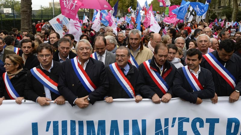 Des élus lors de la Manif pour tous du 5 octobre 2014 (photo d'illustration). 