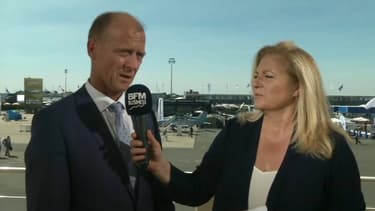 Tom Enders répondait aux questions d'Hedwige Chevrillon en direct du Salon du Bourget.