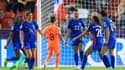 Perisset après avoir marqué son penalty lors du quart de finale de l'Euro 2022 entre la France et les Pays-Bas