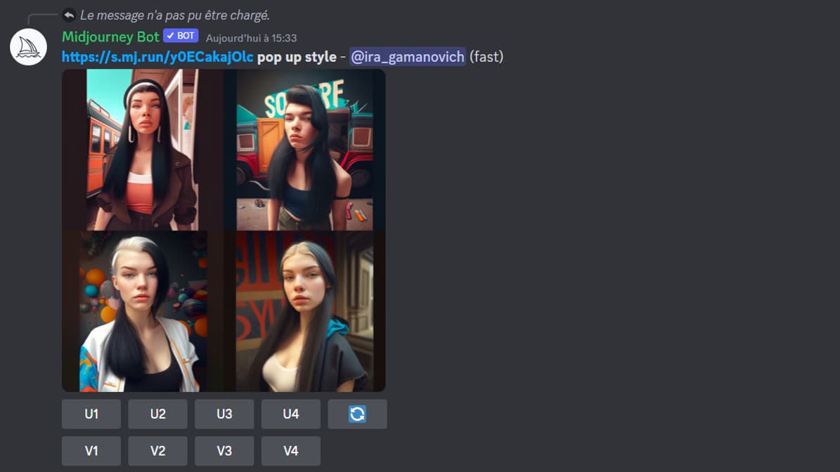 Vous pouvez intégrer l'adresse URL d'une photo dans votre prompt, et Midjourney vous en proposera des versions modifiées Vous pouvez intégrer l'adresse URL d'une photo dans votre prompt, et Midjourney vous en proposera des versions modifiées