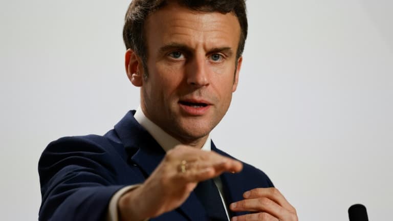 Le président français Emmanuel Macron, le 25 mars 2022 à Bruxelles