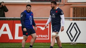 Cyril Baille et Anthony Jelonch à l'entraînement, le 27 janvier 2023