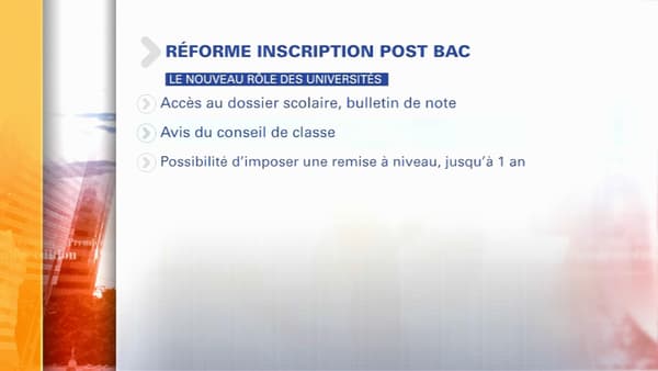 La réforme de l'entrée à l'université La réforme de l'entrée à l'université