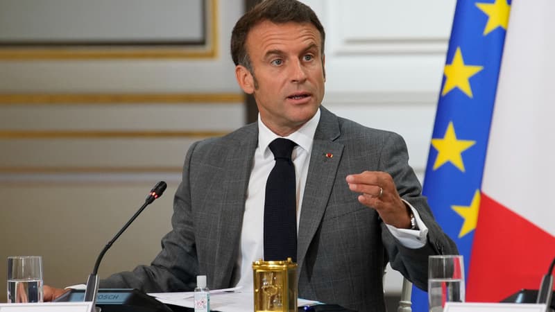 Emmanuel Macron s'exprime à l'Élysée, le 21 juillet 2023