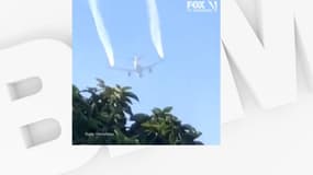 L'avion en provenance de Los Angeles qui a déversé son carburant sur une école primaire ce mardi.