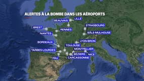 Les fausses alertes à la bombe recensées dans les aéroports.