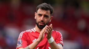 Le Portugais Bruno Fernandes après un match de Manchester United en Premier League, le 11 mai 2025