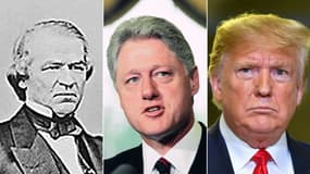 Andrew Johnson, Bill Clinton et Donald Trump. 