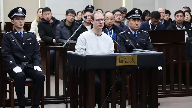 Robert Lloyd Schellenberg, lors de l'annonce de sa condamnation à mort au tribunal de Dalian, en Chine en 14 janvier.