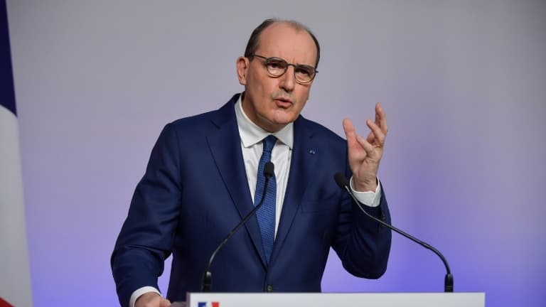 Le Premier ministre Jean Castex lors d'une conférence de presse sur la situation sanitaire, le 20 janvier 2022 à Paris