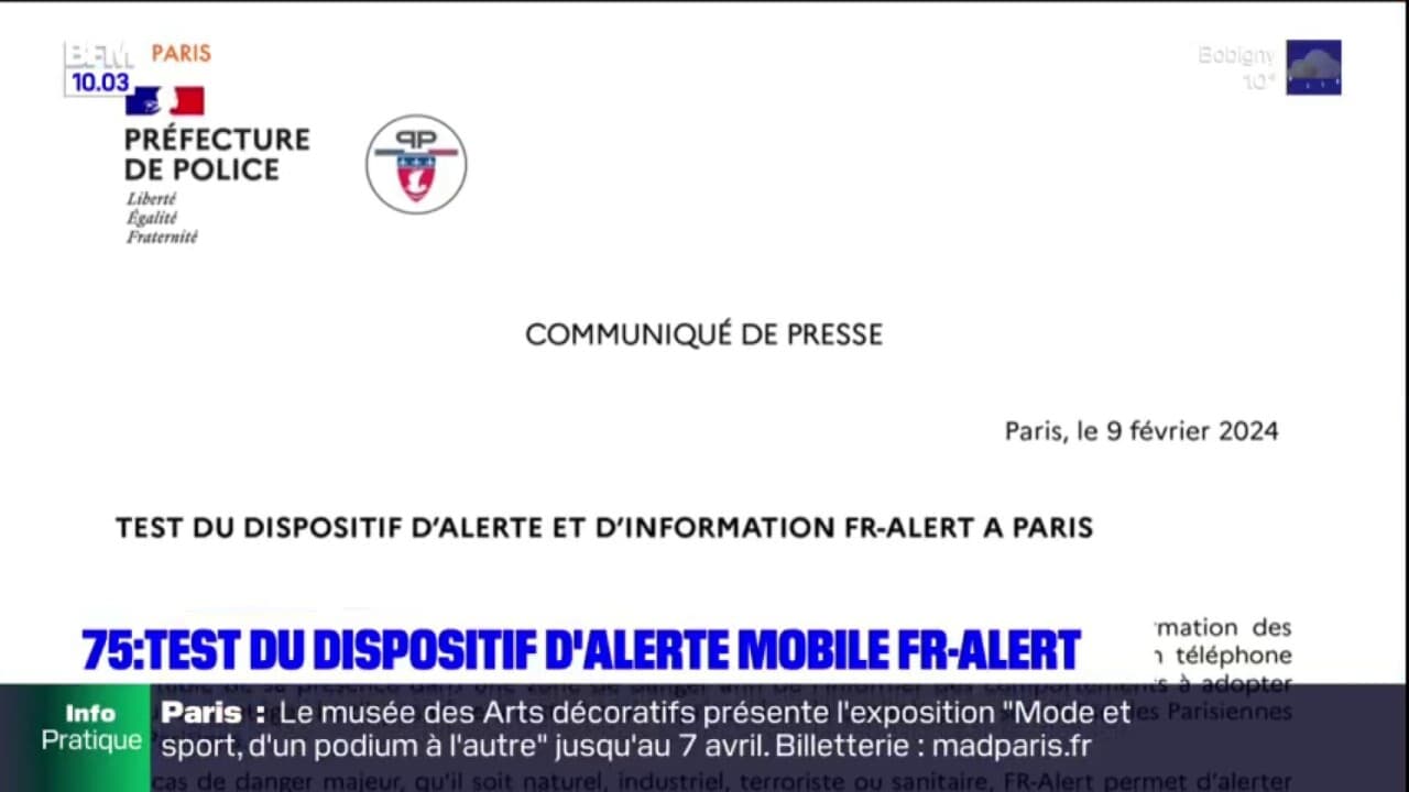 Posit Alert Paris: le dispositif d'alerte mobile FR-ALERT testé jeudi 15 février ...