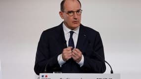 Jean Castex lors d'une conférence de presse, le 22 avril 2021 à Paris