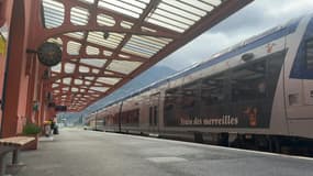 Un train en gare de Breil-sur-Roya, qui ne sera plus desservie lors de la fermeture de la ligne Nice-Tende pour travaux à partir du 2 septembre.