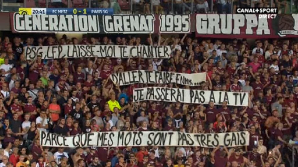 La banderole des supporters messins La banderole des supporters messins