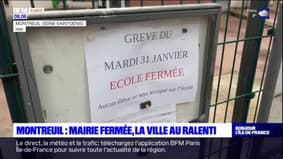 À Montreuil, la mairie était fermée ce mardi en solidarité avec la mobilisation contre la réforme des retraites
