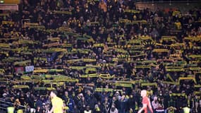 Les supporters nantais lors du derby Nantes-Rennes (1-0, L1), le 8 décembre 2024
