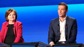 Nathalie Loiseau et Jordan Bardella sur le plateau de France 2 en avril 2019.