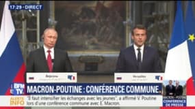 La rencontre Poutine et Marine Le Pen "n'est même pas de la littérature", dit Macron