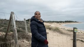 Christiane Taubira, à Saint-Trojan-les-Bains, lors d'une visite de l'île d'Oléron, le 3 février 2022.