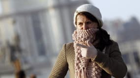 Une femme se protège du froid à Paris, le 1er février 2012 (photo d'illustration)