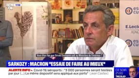 Nicolas Sarkozy estime qu'Emmanuel Macron "essaie de faire au mieux"