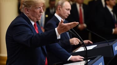 Donald Trump et Vladimi Poutine lors d'une conférence de presse commune donnée le 16 juin dernier à Helsinki.