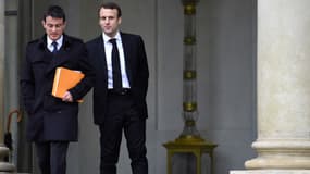 Le Premier ministre Manuel Valls et le ministre de l'Economie Emmanuel Macron 