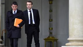 Le Premier ministre Manuel Valls et le ministre de l'Economie Emmanuel Macron