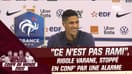 Equipe de France : "Cette fois, ce n'est pas Rami", rigole Varane, interrompu en pleine conférence par… une alarme