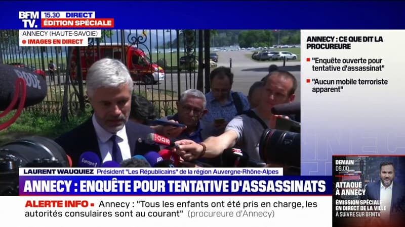 Laurent Wauquiez, président LR de la région Auvergne-Rhône-Alpes, sur l'attaque au couteau à Annecy: 