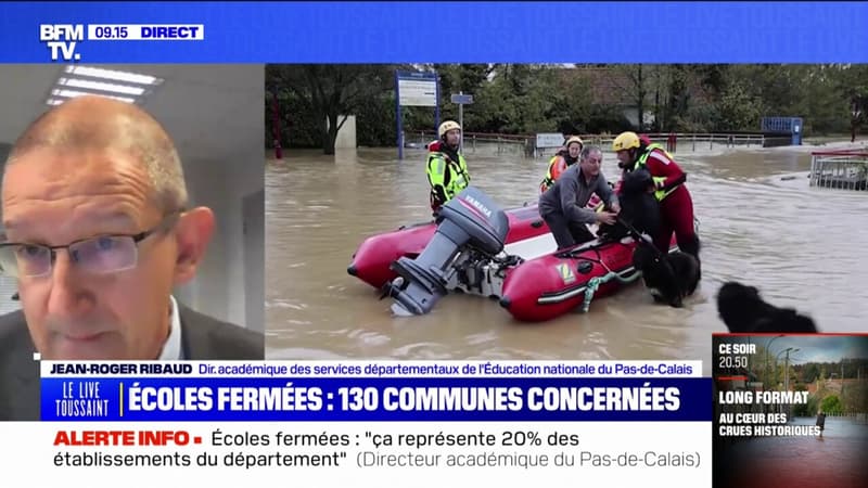 Inondations dans le Pas-de-Calais: 283 établissements scolaires fermés ce vendredi et samedi, soit 20% des écoles du département